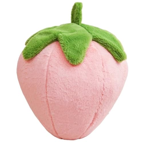 KUKUShining Erdbeer Plüsch, Weiches Gefülltes Obst Wurfkissen Erdbeer Förmiges Dekokissen Kreatives Plüschspielzeug for Die Zimmer Autodekoration(Pink,45cm/17.7in) von KUKUShining