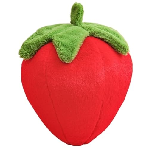 KUKUShining Erdbeer Plüsch, Weiches Gefülltes Obst Wurfkissen Erdbeer Förmiges Dekokissen Kreatives Plüschspielzeug for Die Zimmer Autodekoration(Red,45cm/17.7in) von KUKUShining