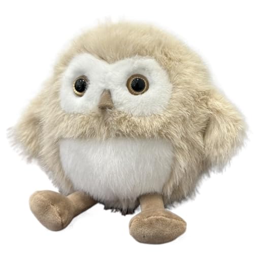 KUKUShining Eulen Plüschtier, Kuschelige Stofftierpuppen Weiches Kissen Realistisches Plüschtier Als Geschenk for Kinder Und Freunde(Beige) von KUKUShining