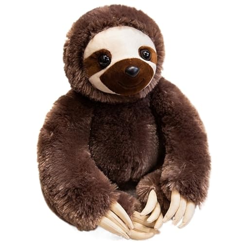 KUKUShining Faultier Plüschtier, Kuschelweiche Stofftier Puppe Flauschige Faultiere Plüsch Spielzeug Geschenk for Kinder Geburtstagsdeko(Red) von KUKUShining