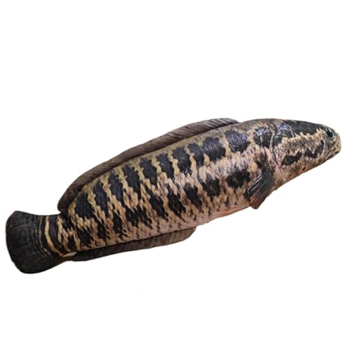 KUKUShining Fisch Plüschtier, Weich Gefülltes Dekoratives Schlafkissen Süßes Plüschkissen Als Geschenk for Kinder Geburtstag Erwachsene(Black,60cm/23.6in) von KUKUShining