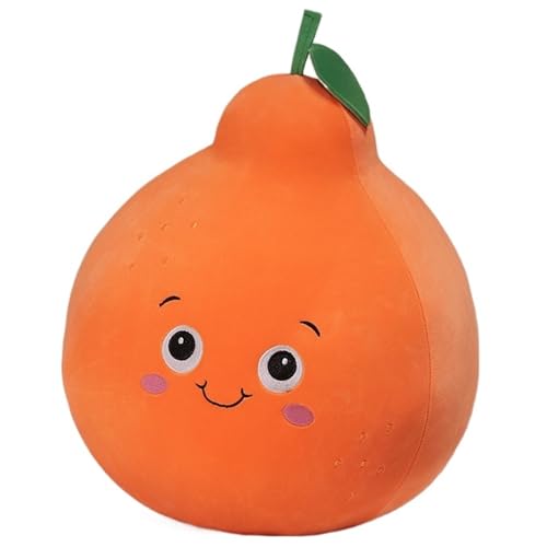 KUKUShining Frucht Plüschtiere, Süßes Kuscheltier Ausgestopftes Umarmungs Kissen Avocado Puppe Obst Dekoratives Plüsch Kissen Für Dekorationen(Orange,30cm/11.8in) von KUKUShining