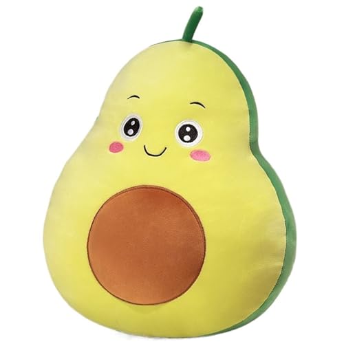 KUKUShining Frucht Plüschtiere, Süßes Kuscheltier Ausgestopftes Umarmungs Kissen Avocado Puppe Obst Dekoratives Plüsch Kissen Für Dekorationen(Yellow,30cm/11.8in) von KUKUShining