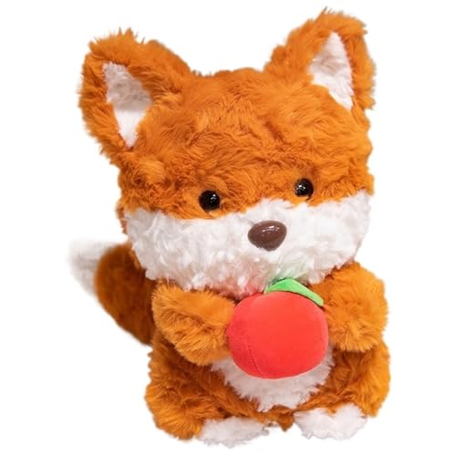 KUKUShining Fuchs Plüschtier, Weiche Kuschelige Stofftier Puppe Füchse Eichhörnchen Puppe Realistisches Plüschtier Für Kinder Mädchen Jungen(Orange) von KUKUShining