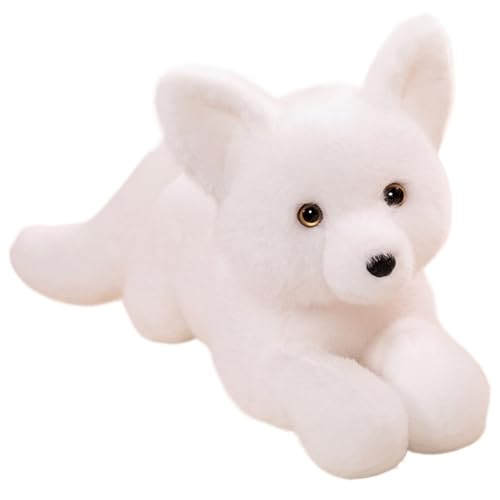 KUKUShining Fuchs Plüschtier, Weiche Kuschelige Stofftier Raupe Liegend Waldtier Füchse Plüsch Spielzeug Geschenke for Kinder Erwachsene(White,65cm/25.6in) von KUKUShining