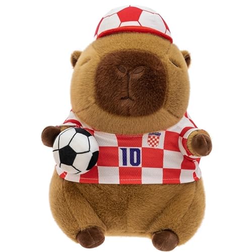 KUKUShining Fußball Capybara Plüschtier, Ball In Der Hand Mit Trikot Im Stil Der Nummer 10 Ideal for Fans Und Sammler Kinder Mädchen(45cm/17.7in) von KUKUShining