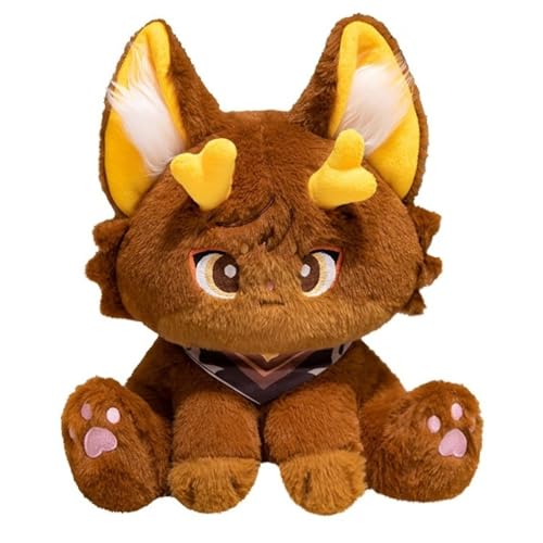 KUKUShining Genshin Katzen Kuscheltiere, Anime Plüsch Impact Kissen Weiches Süßes Katze Plüschtier Spielzeug for Gamer Geschenk(Zhongli,32cm/12.6in) von KUKUShining