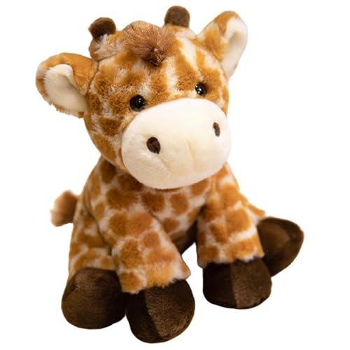 KUKUShining Giraffe Plüsch, Kuscheliges Stofftier Braune Hirschpuppe Realistisches Sikahirsch Plüschtier Geschenk Zur Raumdekoration von KUKUShining