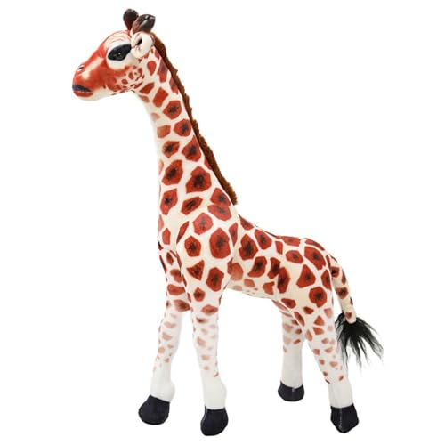 KUKUShining Giraffe Plüsch, Weiche Kuschelige Puppe Aus Wildtieren Realistisches Stehendes Sikahirsch Plüschtier Geschenk for Kinder(Brown,90cm/35.43in) von KUKUShining
