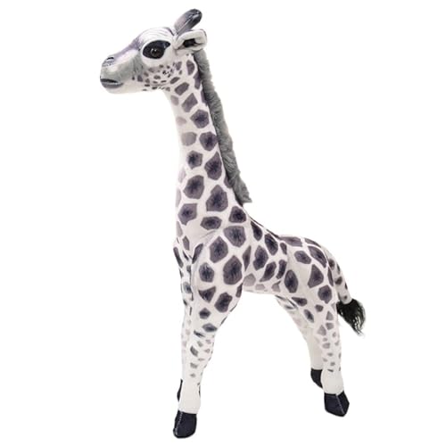 KUKUShining Giraffe Plüsch, Weiche Kuschelige Puppe Aus Wildtieren Realistisches Stehendes Sikahirsch Plüschtier Geschenk for Kinder(Gray,50cm/19.7in) von KUKUShining