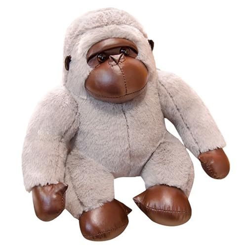 KUKUShining Gorilla Plüschtier, Weiches Kuscheliges Stofftier Plüschtier Haustier Kinder Großer Kumpel Geschenke for Mädchen Jungen Spielen(White,35cm/13.8in) von KUKUShining
