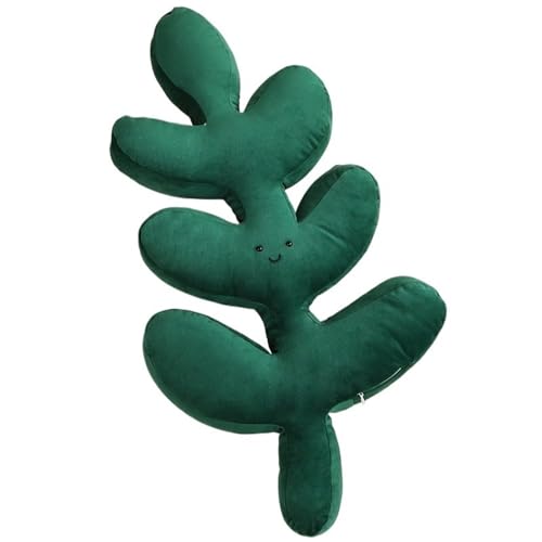 KUKUShining Grünes Pflanzen Plüschkissen, Weiches Gefülltes Wurfkissen Deko Spielzeug Süße Plüschtiere for Wohnzimmerbank Kinder(Leaf) von KUKUShining