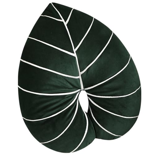 KUKUShining Grünes Pflanzen Plüschkissen, Weiches Gefülltes Wurfkissen Deko Spielzeug Süße Plüschtiere for Wohnzimmerbank Kinder(Philodendron) von KUKUShining