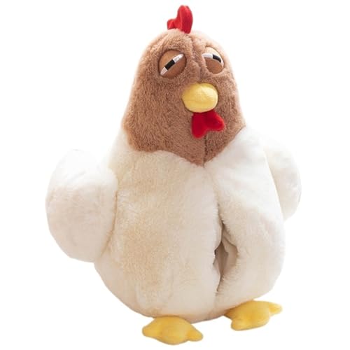 KUKUShining Hahn Plüschtier, Kuscheltier Weiches Kuschelig Huhn Stofftier Puppe Flauschige Küken Plüsch Spielzeug Spielgefährten Zum Händewärmen(White) von KUKUShining