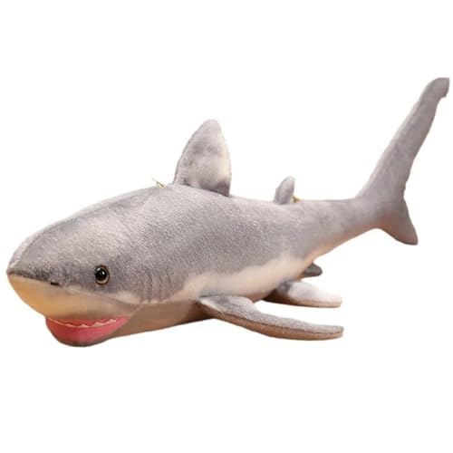 KUKUShining Hai Plüschtier, Kuscheltier Weißer Hai Weiches Kuscheliges Stofftier Wurfkissen Simulation Von Meerestieren Plüsch Spielzeug Für Kinder(140cm/55.1in) von KUKUShining