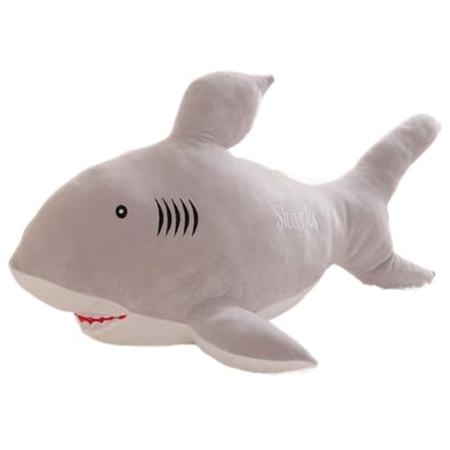 KUKUShining Hai Plüschtier, Süße Meerestierpuppen Bequemes Schlafkissen Weiches Plüschtier for Geschenke for Kinder(Gray,80cm/31.5in) von KUKUShining