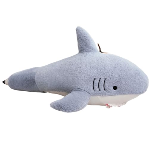 KUKUShining Hai Plüschtier, Weiche Stofftierpuppen Bequemes Schlafkissen Süßes Plüschtier Als Geschenk for Kinder(Gray,60cm/23.6in) von KUKUShining