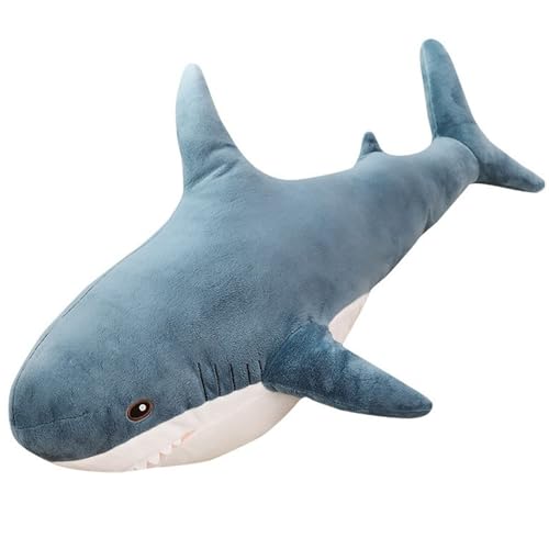 KUKUShining Hai Plüschtier, Weiches Süßes Ausgestopftes Kissen Cartoon Plüsch Spielzeug Meerestiere Puppe for Geburtstagsgeschenke(Blue,100cm/39.4in) von KUKUShining