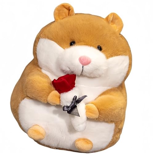 KUKUShining Hamster Plüschtier, Süße Flauschige Rosenmäuse Kuscheltiere Plüschtiere Weiche Kissenpuppen for Kindergeburtstagsgeschenke(30cm/11.8in) von KUKUShining