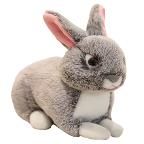 KUKUShining Hase Plüsch, Kuscheliges Stofftier Kaninchen Puppe Flauschiger Haustier Plüschtier Spielzeug Geschenke for Kinder Ostern(Gray,20cm/7.8in) von KUKUShining