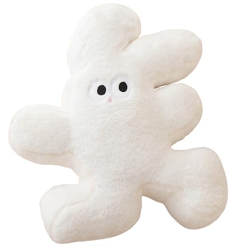 KUKUShining Hasen Plüschtier, Weiches Stofftier Kaninchenpuppen Süßes Plüschtier Bequemes Kissen for Kinder Geschenk for Geburtstag(White) von KUKUShining
