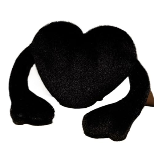 KUKUShining Herz Plüschtier, Süßes Dekoratives Plüschkissen for Lesen Auf Dem Sofa Wohndekoration Valentinstagsgeschenk(Black) von KUKUShining