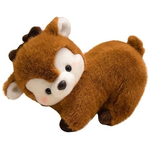 KUKUShining Hirsch Plüsch, Weiche Süße Stofftier Puppe Rentier Plüschtiere Spielzeug Für Kinder Mädchen Jungen Geburtstagsgeschenke(Brown) von KUKUShining