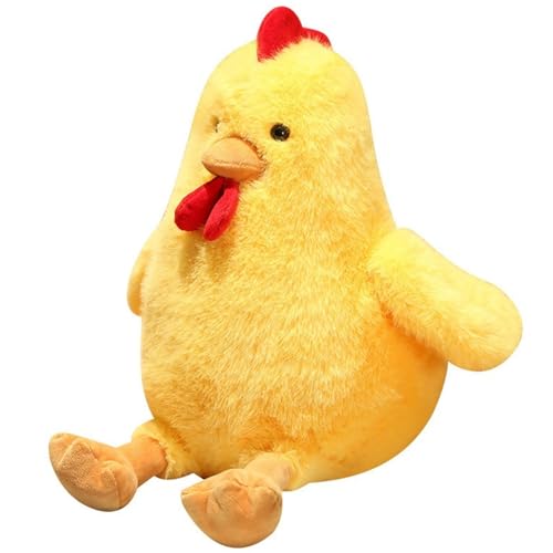 Hühner Kuscheltier, Süße Stofftier Puppe Umarmungskissen Realistisches Flauschiges Huhn Plüschtier Küken Plüsch Spielzeug(Yellow,55cm/21.65in) von KUKUShining