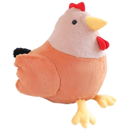 KUKUShining Hühner Plüsch, Weiches Süßes Stofftier Handpuppe Weiches Umarmungskissen Geschenke Für Kinder Jungen Mädchen(Orange,30cm/11.8in) von KUKUShining