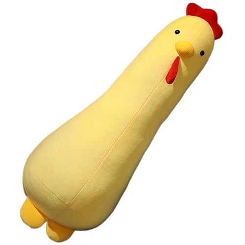 KUKUShining Hühnerplüsch, Süße Stofftierpuppe Dekorative Wurfkissen Langes Weiches Plüschspielzeug for Kinder Mädchen Jungen Erwachsene(Yellow,80cm/31.5in) von KUKUShining