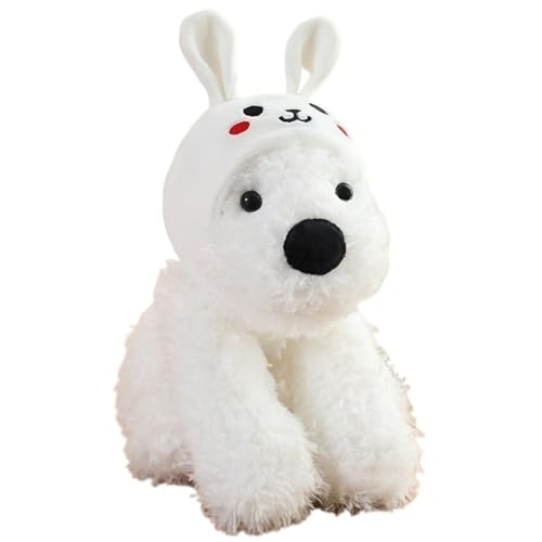 KUKUShining Hund Plüsch, Kuscheliger Welpe Verwandlungspuppe Weiches Plüsch Spielzeug Für Kinder Mädchen Jungen Geburtstagsgeschenke(White,22cm/8.6in) von KUKUShining