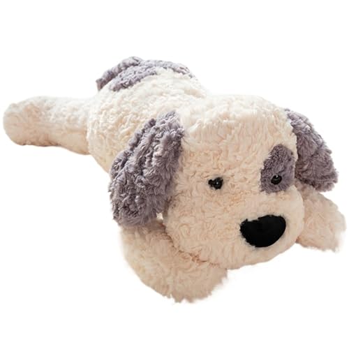 KUKUShining Hund Plüsch, Kuscheltiere Langes Umarmungskissen Realistisches Weiches Kuscheliges Welpenkissen Geschenke Für Kinder(Gray,70cm/27.6in) von KUKUShining