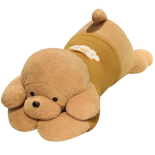 KUKUShining Hund Plüsch, Süße Kleidung Kuscheltier Puppe Dekokissen Dekokissen Teddy Hund Weiches Plüschtier Für Kinder Mädchen(Brown) von KUKUShining