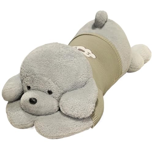 KUKUShining Hund Plüsch, Süße Kleidung Kuscheltier Puppe Dekokissen Dekokissen Teddy Hund Weiches Plüschtier Für Kinder Mädchen(Gray) von KUKUShining