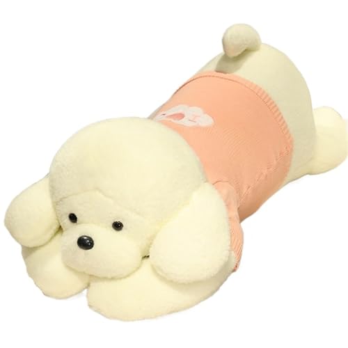 KUKUShining Hund Plüsch, Süße Kleidung Kuscheltier Puppe Dekokissen Dekokissen Teddy Hund Weiches Plüschtier Für Kinder Mädchen(White) von KUKUShining