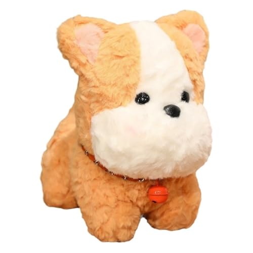 KUKUShining Hunde Plüschtier, Süße Kuscheltiere Puppen Umarmungskissen Weiches Welpenplüschtier Als Geschenk Geburtstag Heimdekoration(Brown,28cm/11in) von KUKUShining