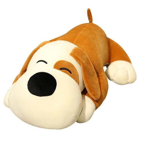 KUKUShining Hunde Plüschtier, Süßes Welpen Kuscheltierkissen Weiches Schlaf Und Umarmungsplüschtier for Kinder Und Erwachsene Weihnachten(Brown) von KUKUShining