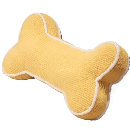 KUKUShining Hundeknochen Plüschtier, Süßes Gemütliches Kuscheliges Weiches Plüschkissen for Sofa Büro Kinder Und Erwachsene(Yellow) von KUKUShining