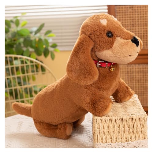 KUKUShining Hundepuppe zum Anziehen Kuscheltier, Niedliches Dachshund Plüschtier Stofftier Realistisches Plüsch Mädchen und Jungen(Brown2,42cm/16.5in) von KUKUShining