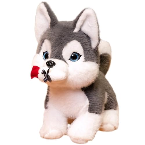 KUKUShining Husky Plüschtier Weicher, Kuscheliger Welpe Kuscheltier Plüschpuppen Kissen Kuschelige Spielgefährten for Den Kindergeburtstag(40cm/15.7in) von KUKUShining