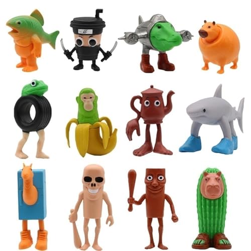 KUKUShining Italian Brainrot Figuren, Einzigartiges Lustiges Sammlerspielzeug Modellset Mit Komplizierten Details for Fans Skurriler Sammlerstücke(12pcs) von KUKUShining