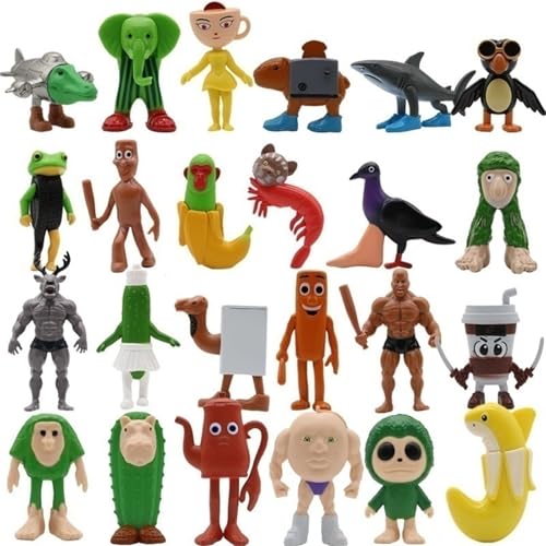 KUKUShining Italian Brainrot Figuren, Einzigartiges Lustiges Sammlerspielzeug Modellset Mit Komplizierten Details for Fans Skurriler Sammlerstücke(24pcs B) von KUKUShining