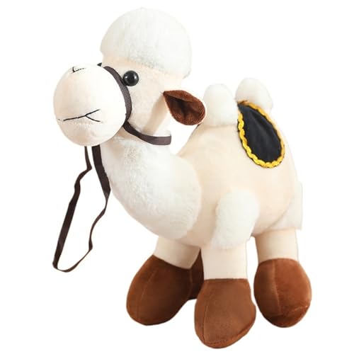 KUKUShining Kamel Plüschtier, Weiche Kuschelige Wüstentier Puppen Cartoon Plüschtier Mit Trampeltier Geschenk Für Umarmen Kinder(White,50cm/19.68in) von KUKUShining
