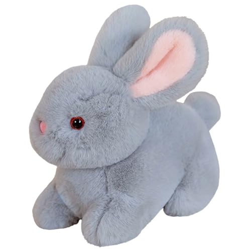 KUKUShining Kaninchen Plüsch, Kuschelweiches Häschen Stofftier Liegend Langohriges Plüschtier Spielzeug for Kinder Mädchen Jungen Kuscheln Spielen(Gray,20cm/7.8in) von KUKUShining