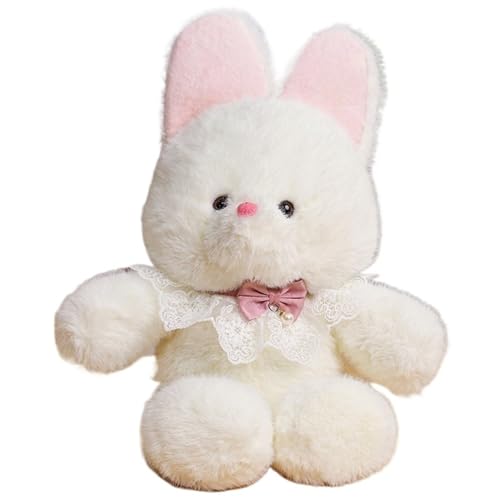 KUKUShining Kaninchen Plüsch, Weiche Kuschelige Stofftierpuppe Mit Schal Simulation Häschen Plüschspielzeug Geschenke Für Kinder Mädchen von KUKUShining