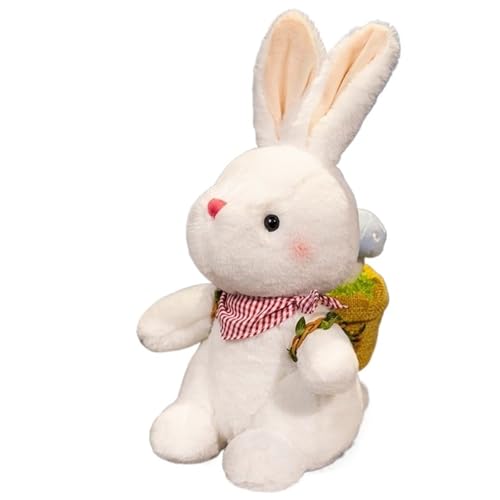 Kaninchen Plüschtiere, Weiche Puppe Kuschelige Ausgestopfte Hasenfigur Dekorationskissen for Kinder Und Erwachsene Kuscheln Spielen(Red) von KUKUShining