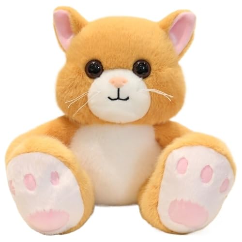 KUKUShining Katze Plüsch, Kuschelweiche Stofftier Puppe Gelbes Kätzchen Plüschtier Geburtstagsgeschenk Für Kinder Erwachsene KUKUShining Katze Plüsch, Kuschelweiche Stofftier Puppe Gelbes Kätzchen Plüschtier Geburtstagsgeschenk Für Kinder Erwachsene von KUKUShining