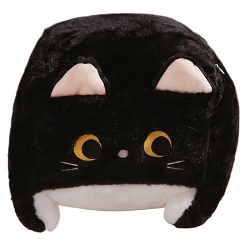 KUKUShining Katze Plüsch, Süße Stofftier Puppe Kuscheliges Kissen Weiches Molliges Kissen Kätzchen Plüschtier Spielzeug Geschenk for Kinder(Black,40cm/15.7in) von KUKUShining