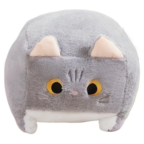 KUKUShining Katze Plüsch, Süße Stofftier Puppe Kuscheliges Kissen Weiches Molliges Kissen Kätzchen Plüschtier Spielzeug Geschenk for Kinder(Gray,30cm/11.8in) von KUKUShining
