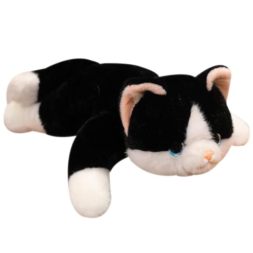 KUKUShining Katze Plüsch, Weiche Kuschelige Kaliko Katzen Stofftier Haustier Realistisches Kätzchen Plüschtier Geschenke Für Kinder Mädchen(Black,65cm/25.6in) von KUKUShining